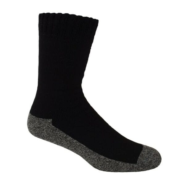 This is a photograph of Bamboo Clothing, Bamboo 3-Yarn Sock in Black, available from Bamboo Creations Victoria