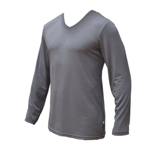 This is a photograph of Bamboo Clothing, a Long Sleeve V-Neck T-shirt available from Bamboo Creations Victoria