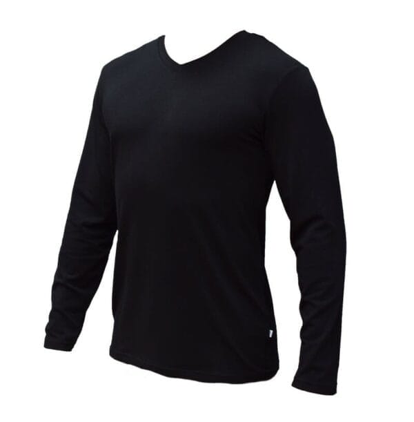 This is a photograph of Bamboo Clothing, a Long Sleeve V-Neck T-shirt available from Bamboo Creations Victoria