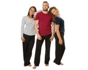 This is a photo of comfortable unisex Kajuals pants, available from Bamboo Creations.