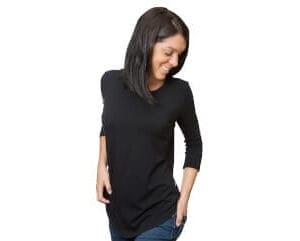 Women's 3/4 sleeve Bamboo Lucy yoga shirt available from Bamboo Creations Victoria