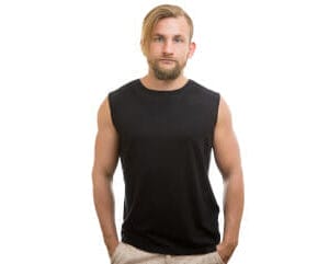 This is a photograph of Bamboo Clothing, a Sleeveless T-shirt available from Bamboo Creations Victoria