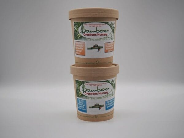 Specialist Bamboo Fertilisers - 737g Container Bundle, in an eco-friendly, compostable container, with lid.