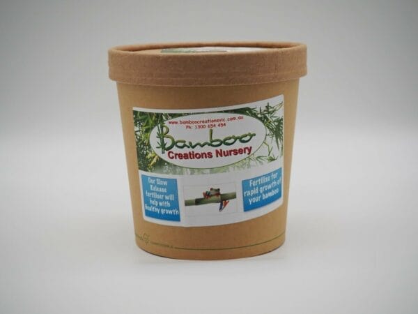 Specialist bamboo fertilisers - medium 453g slow-release fertiliser, in an eco-friendly, compostable container, with lid.